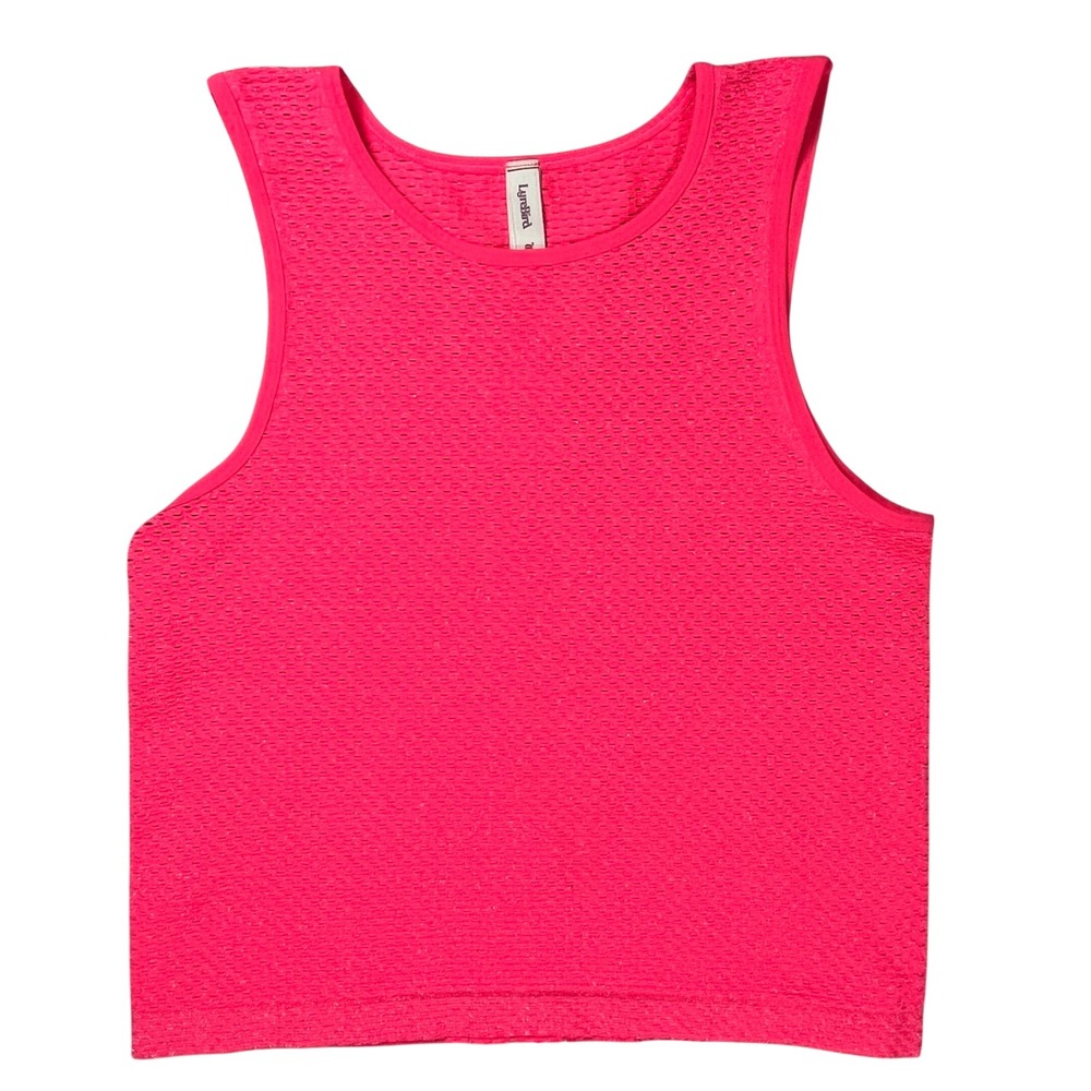 New LyreBird‎ Anthropologie Textured Knit Tank Top Women L/XL Hot Pink Metallic